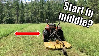 Faster Way to Mow with a Brush Hog / Brush Cutter and a Compact Tractor