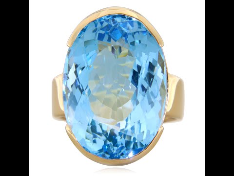 Inel Aur 14 k Galben Topaz Natural - Elegant si Distinct