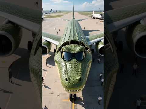 Green Crocodile Wearing Funny Glasses #airplane #aviation  #aforaeriplane #uniqueairplane