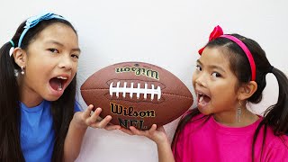 Emma and Wendy Pretend Play Real vs Fake Food Chocolate Challenge | Kids Toys Tools & Football