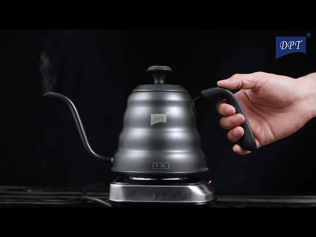 ابريق ترشيح القهوة المختصة ستانلس ستيل عالي الجودة 1200 مل - تحكم دقيق في تدفق الماء، ضبط حرارة مثالي، متين وسهل التنظيف،ضمان سنتان