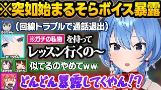 突然のトラブルでそらちゃんが不在になった結果...激似声マネで自己紹介するも裏側を次々と暴露するすいｗ面白雑談まとめ【ときのそら/ロボ子さん/星街すいせい/AZKi/さくらみこ/ホロライブ/切り抜き】