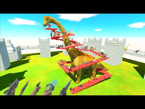 FPS AVATAR VS BRACHIOSAURUS DINOTRAP MISSION - Animal Revolt Battle Simulator