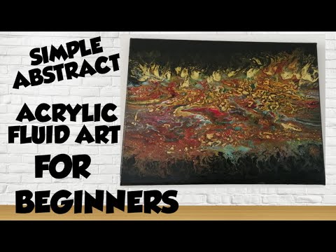 #30 SIMPLE WAY OF ABSTRACT ART#FOR BEGINNERS #ACRYLIC POUR FLUID PAINTING