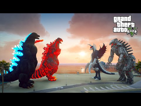 Heisei Godzilla Shin Godzilla vs Mechagodzilla and Gigan - GTA V Mods