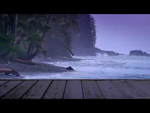 Som de Chuva e Ondas do Mar com Música Relaxante de Fundo   Dormir Bem