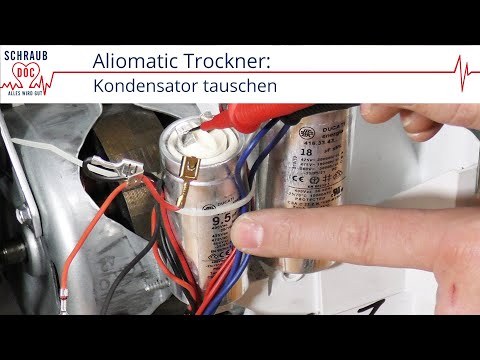 Tumble dryer drum not turning: Check and replace the capacitor (Aliomatic)