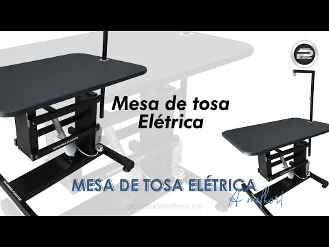 MESA DE TOSA COM REGULAGEM DE ALTURA ELÉTRICA - TAMPO 110CM X 60CM - PRETO
