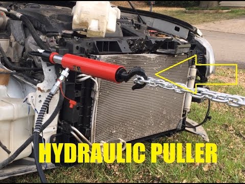 How I used Hydraulic Puller to straighten radiator frame