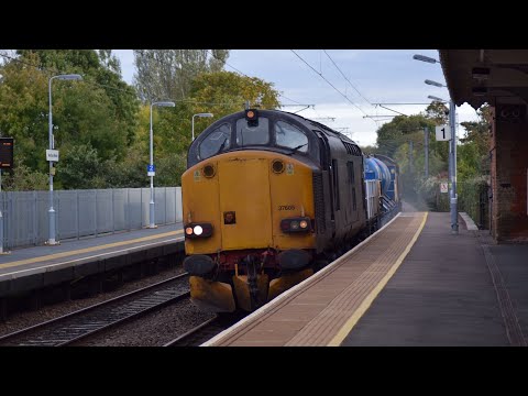 37605 and 37606 idle through Needham Market on 3S60 - 3/10/18
