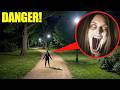 Drone catches LONG MOUTH LADY following people in the PARK! (we found her)