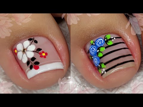 2 DISEÑOS DE UÑAS PARA PIES 🦶🏼🦶🏼💅😍| UÑAS FÁCILES DE HACER