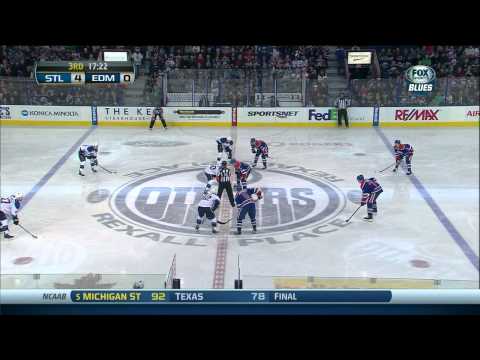 Jaden Schwartz wicked wrister goal 4-0 St. Louis Blues vs Edmonton Oilers 12/21/13 NHL Hockey.