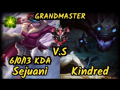 Dat (Kitzuo) (SEJUANI) vs KINDRED - 6/0/13 KDA JUNGLE GAMEPLAY - NA Ranked GRANDMASTER