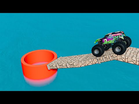 Epic Descent Of Monster Trucks - BeamNG Monster Truck Crashes
