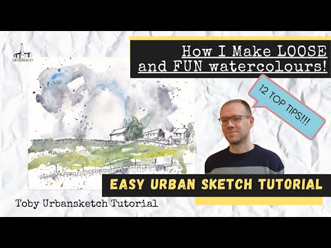 Want to LOOSEN up you URBAN SKETCHING? Watch THIS! - 12 TIPS to Loosen UP :) Easy Tutorial!