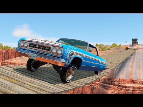 Cars Vs Suspension Bridge UXIOZ01 - Cars Driving Simulator - BeamNG.Drive
