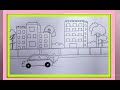 City Scenery / Sohorer Drissho Drawing | Very Easy Drawing + Voice Tutorial