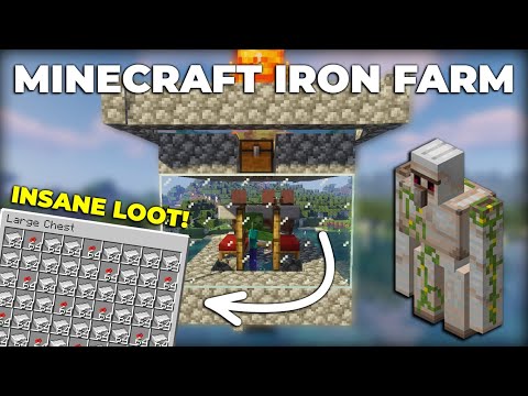 Minecraft Easiest 1 Zombie 3 Villager Iron Farm Tutorial! 1.17+