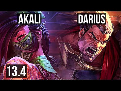 AKALI vs DARIUS (TOP) | 10/1/5, 2.4M mastery, 7 solo kills, Legendary | KR Diamond | 13.4