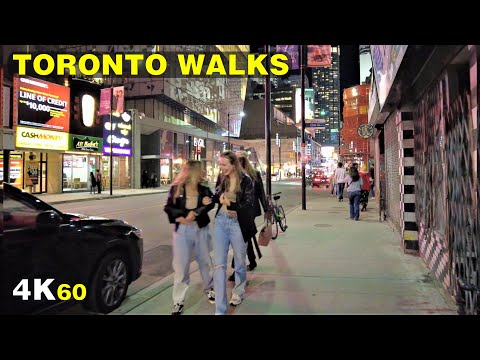 Yonge Street Friday Night Walk in Downtown Toronto (Sept 2021)