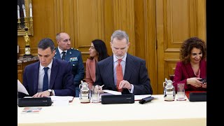 Don Felipe, Presidente de Honor de la Fundación Carolina, ha presidido, en el Palacio de la Zarzuela, la XXXVI sesión ordinaria del Patronato de la Fu