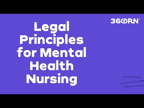 Legal Principles Mental Health Nursing