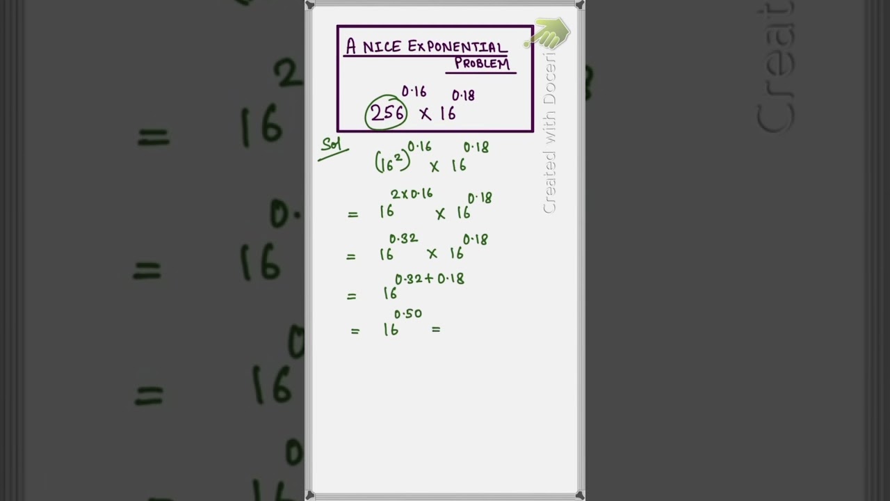 A Nice Exponential Problem #maths #cbsemaths #matholympiadproblem #icseboard #exponents #mathstricks