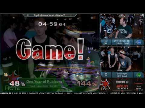 Rubicon 12 - Glacial | KJH & IX | Dart! vs. Ginger & Beach - SSBM - Doubles Losers Semis