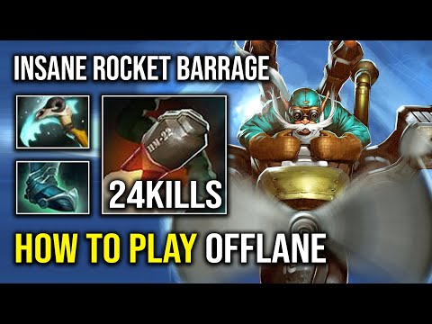 How to Play Offlane Gyrocopter in 7.32e with Insane Flying Rocket Barrage DPS Dota 2