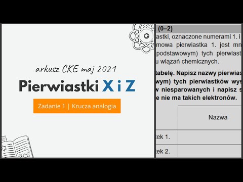 PIERWIASTKI X i Z - Chemia CKE 2021 Maj - Zadanie 1- Krucza Analogia