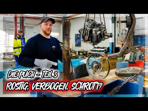 PROJEKT PUCH – TEIL 3 : FELGEN ROSTIG, MOTOR PROBLEMATISCH – wie geht es mit der PUCH weiter? 🛵🔧