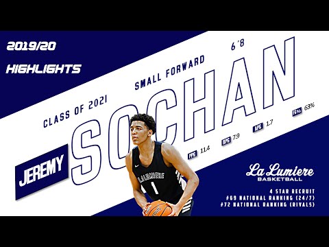 Jeremy Sochan (Class of 2021) - 2019/20 Junior Season Highlights - La Lumiere School