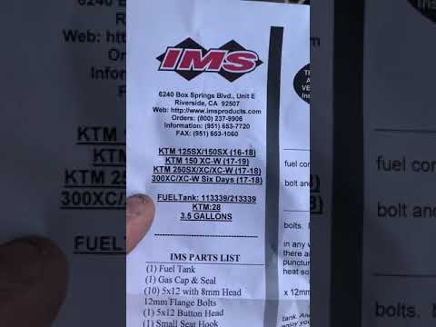 IMS GAS TANK Review  ktm150 xc-w