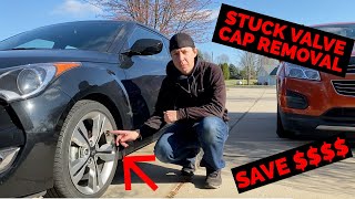 Corroded Stuck Valve Stem Cap Removal - Don&#39;t Break Your TPMS Sensor!!! - How To