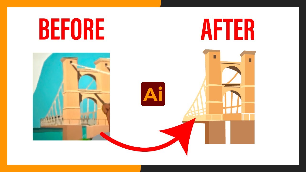 Create Vector From Image | Bridge Design | Adobe Illustrator 2025