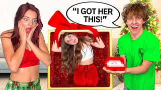 I Hid in a GIANT CHRISTMAS Gift to Spy On My BOYFRIEND 🎁