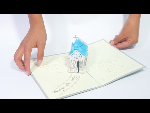 Vídeo relacionado con Olakin Tarjeta de Felicitación 3D con sobre, Pop-up Al Aire Libre Boda Tarjeta de Compromiso, Romántico Invitación de Boda Tarjetas de Felicitación(Oro)