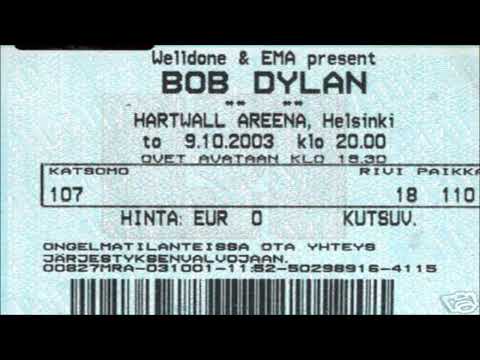 Bob Dylan 2003 Autumn Tour of Europe - Helsinki, Finland, 9th October 2003