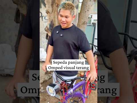 Omped visual sepeda panjang kembar 5 baris di pasang lampu bilet sepeda terang