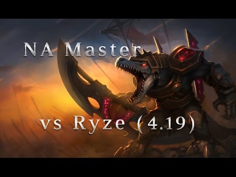 NA Master Renekton TOP vs Ryze Season 4 (4.19) League of Legends LoL Pro SoloQ