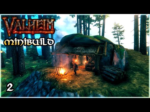 Building a Cozy TROLL CAVE Tiny House [Valheim MiniBuild Ep. 2]