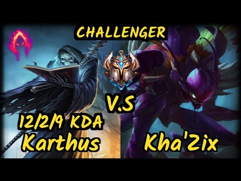 VEG AHaHaCiK (KARTHUS) vs KHA'ZIX - 12/2/9 KDA JUNGLE CHALLENGER GAMEPLAY - EUW