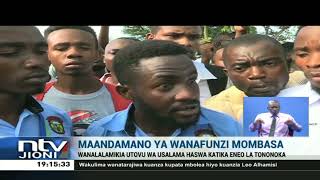 Wanafunzi wa chuo cha Kenya Coast National Polytechnic wameandamana