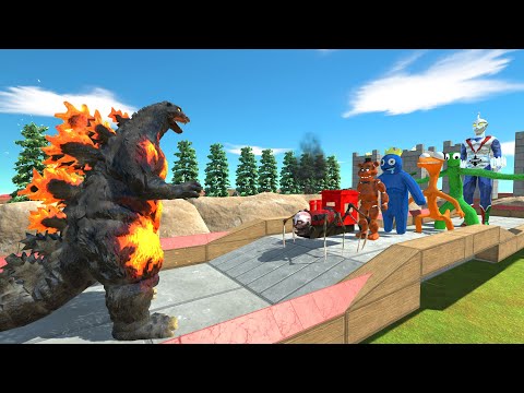 Godzilla Burning DEATH RUN - Animal Revolt Battle Simulator