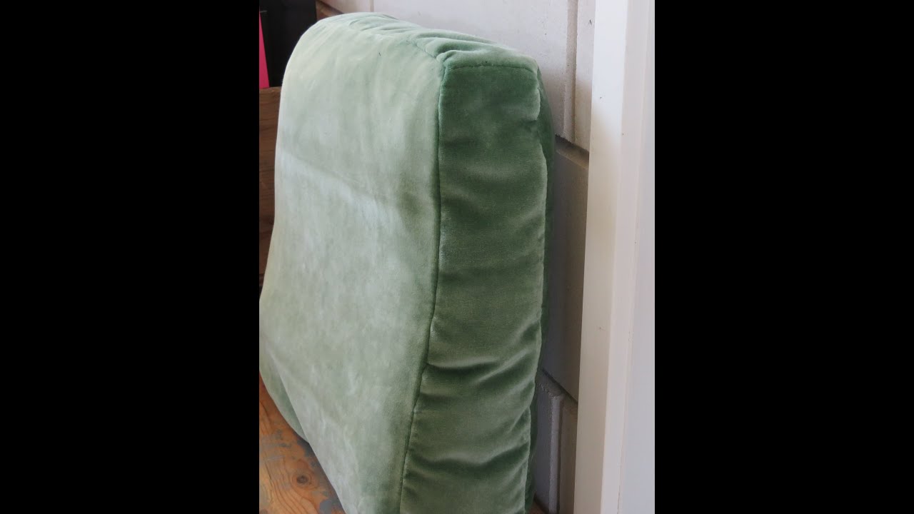 Working with velvet upholstery fabric a boxed sofa cushion with zip