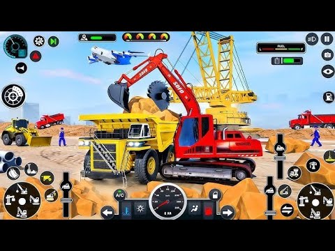 Transporting Heavy Excavator To Construction  Site - Long  Trailer Truck Driving - Android Gameplay 