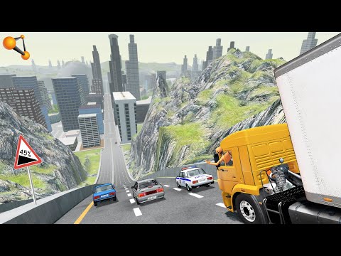 Roller-Coaster Descent! No Brakes Into the City | BeamNG.drive