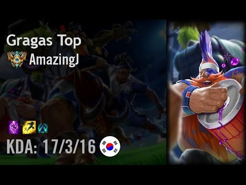Gragas Top vs Gangplank - AmazingJ - KR Challenger Patch 6.8