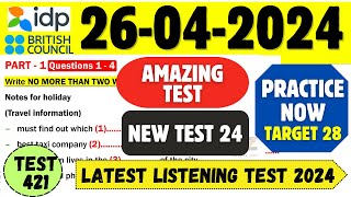 IELTS Listening Practice Test 2024 with Answers | 25.04.2024 | Test No - 421
